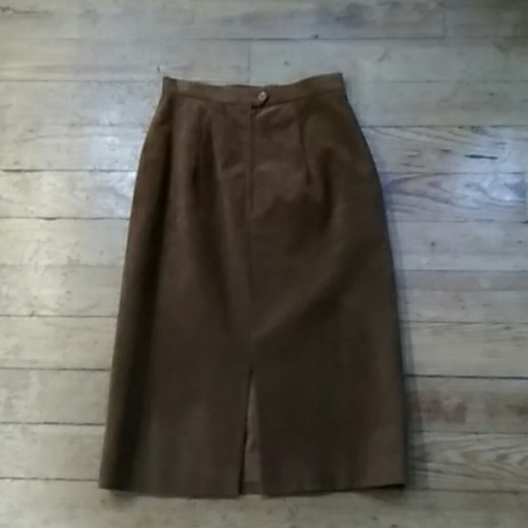 Pre-owned Lilli Ann Ultra Suede Skirt Jacket Suit - Picture 6 of 8